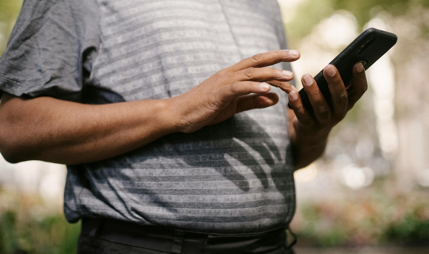 Person ordering medicine on mobile