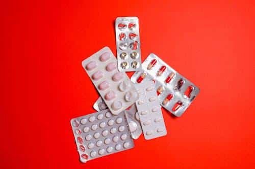 Blister packs containing assorted prescription medication pills