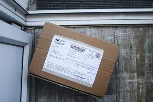 A mailbox delivered.