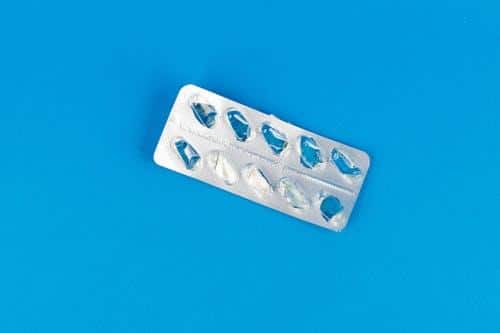 Empty blister medication packs.
